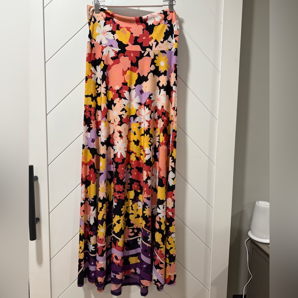 LuLaRoe A-Line Maxi Skirt Pink and Orange